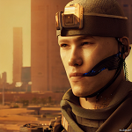 Cyberpunk soldier realistic 4k