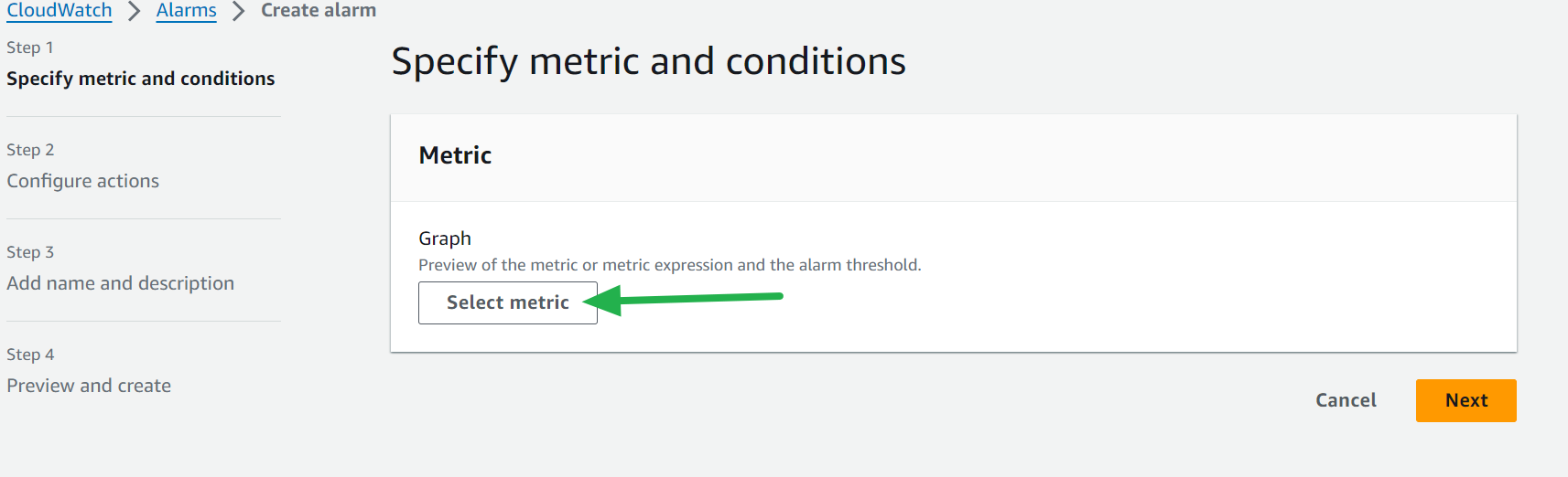 Select metric