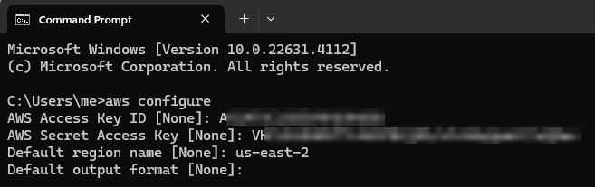aws configure