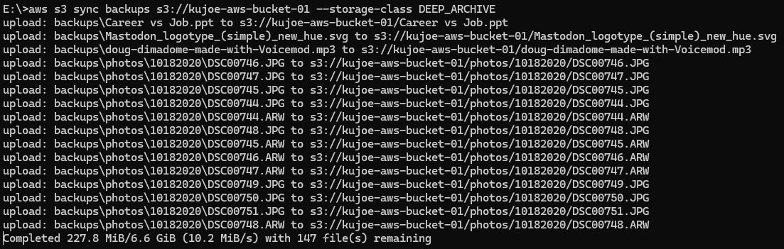 aws s3 sync